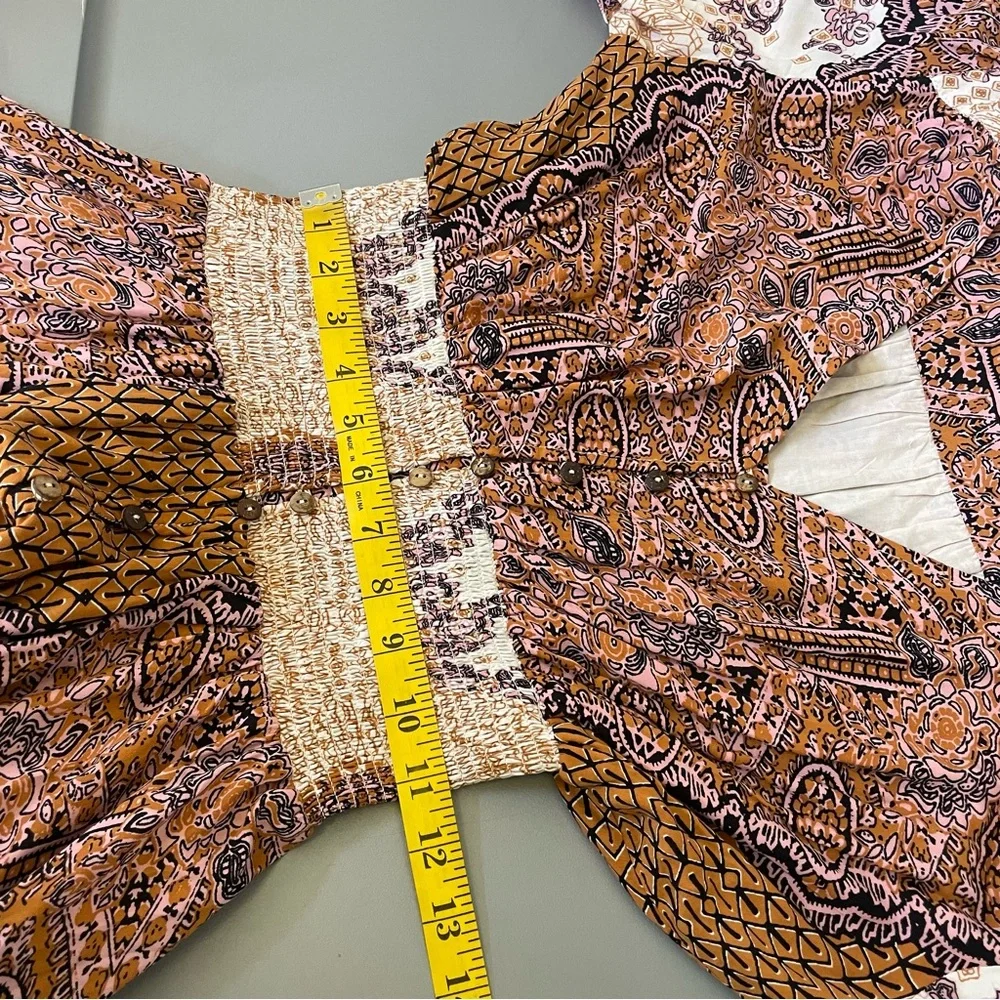 Free People L Mexicali Rose Maxi Dress Boho Peasant Featival Whimsi Renaissance - Picture 12 of 14